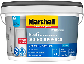 Краска латексная для стен и потолков Marshall Export 7 матовая BW (4,5л)